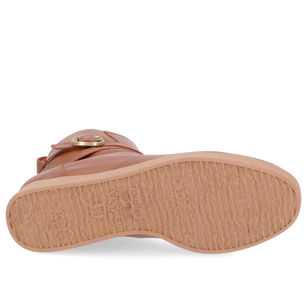 Bota Salto Embutido Marrom Couro Marrom 5