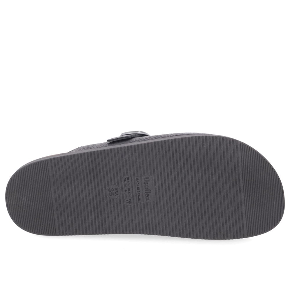 Mule Preta Bico Redondo Couro Preto 5