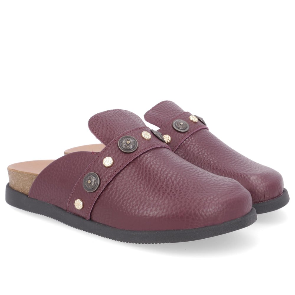 Mule Roxo Bico Redondo Enfeites Roxo 2