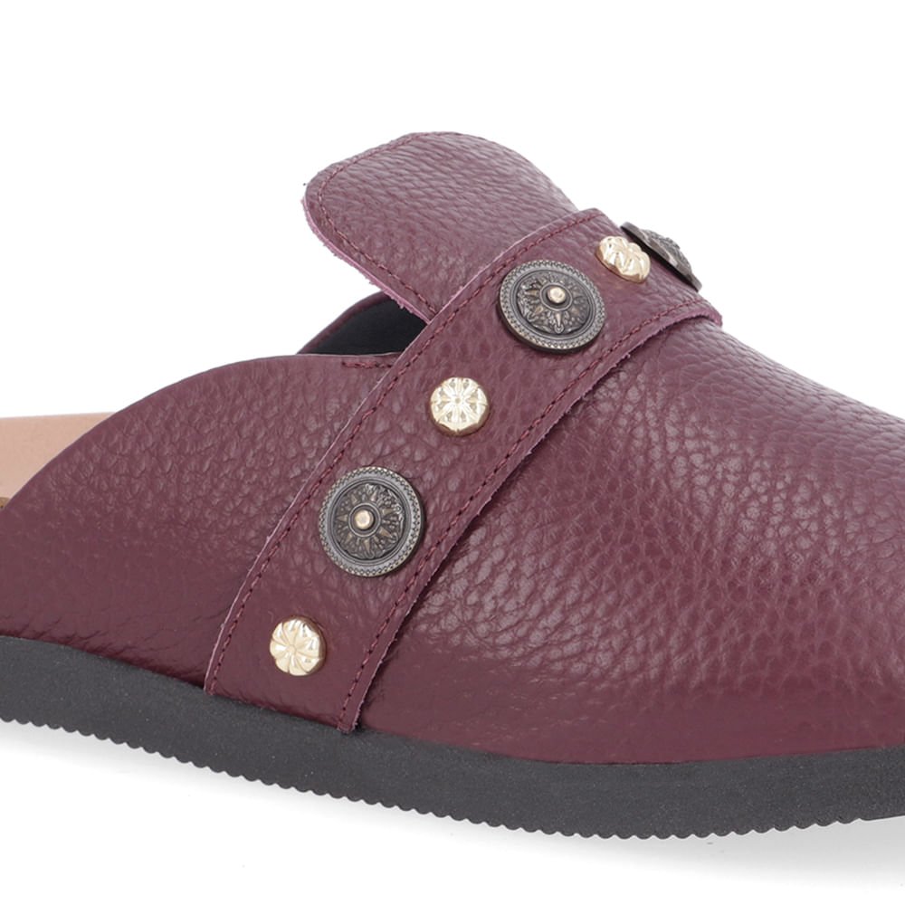 Mule Roxo Bico Redondo Enfeites Roxo 4