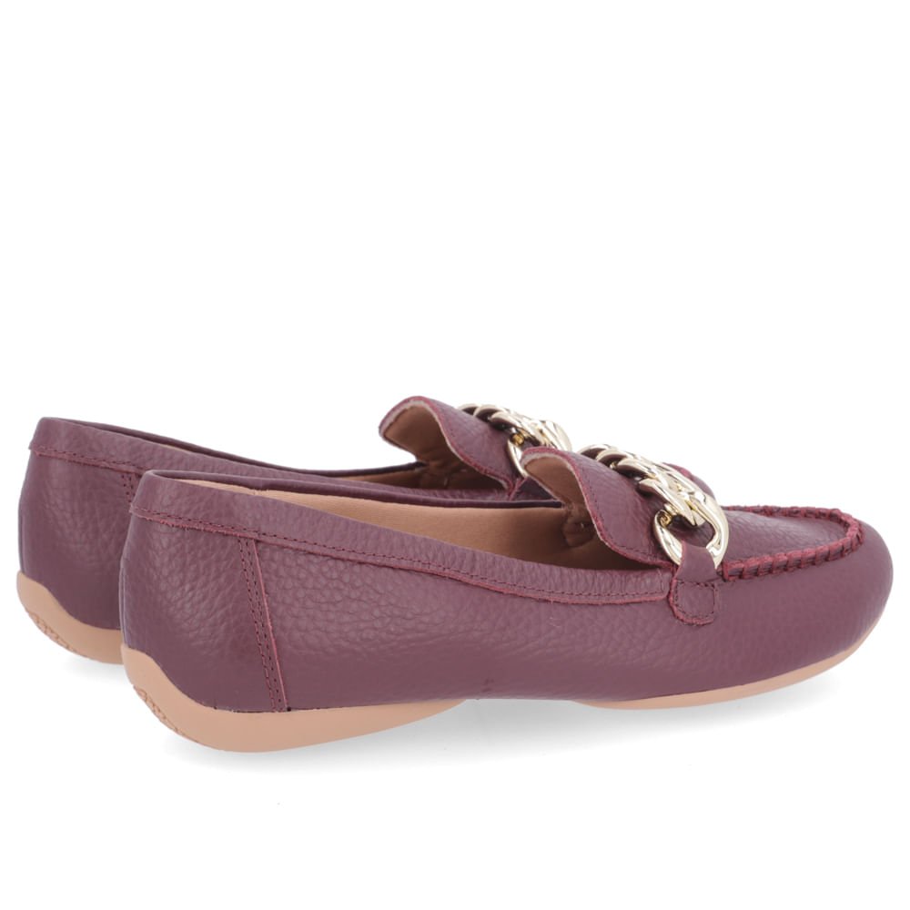 Mocassim Roxo Couro Enfeite Corrente Roxo 3
