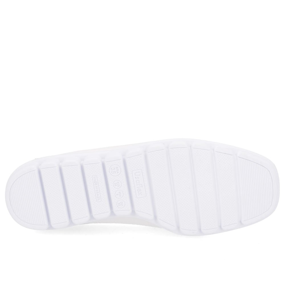 Loafer Branco Casual Couro Laço Branco 5