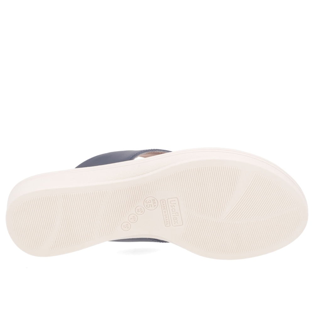Chinelo Salto Plataforma Couro Azul Azul 5