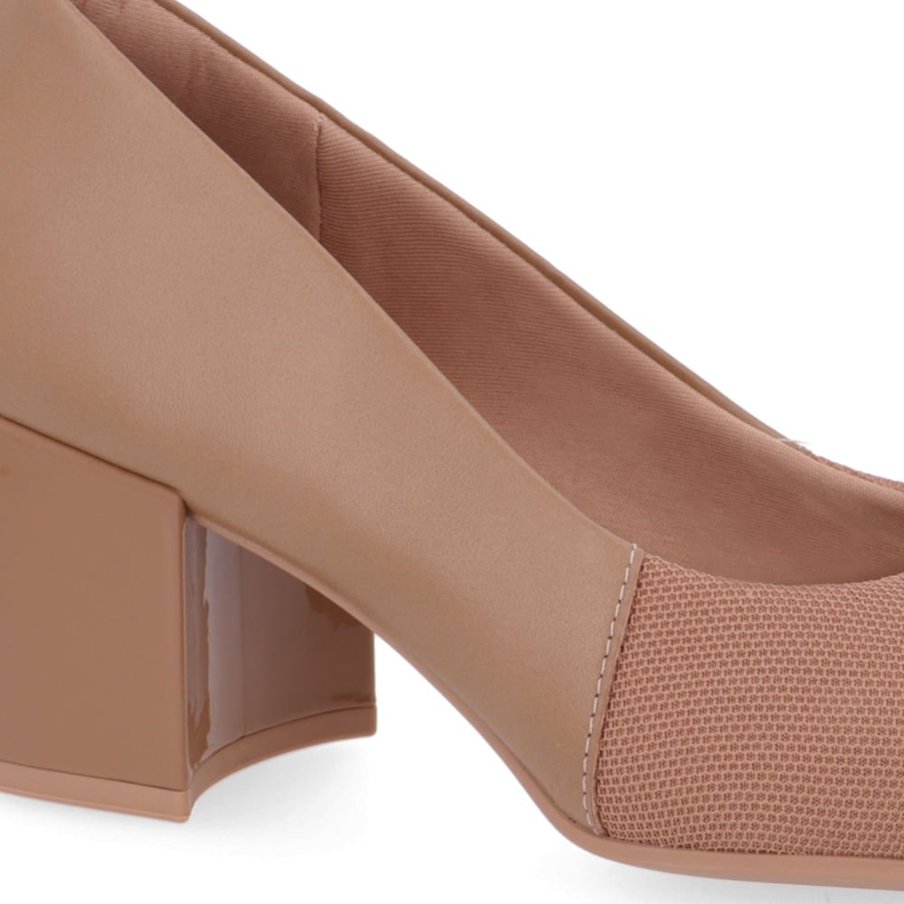 Scarpin Couro Marrom Salto Bloco Marrom 4