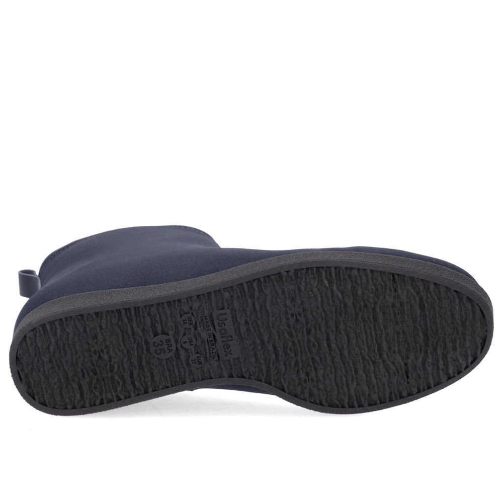 Bota Cano Baixo Azul Elastano Salto Embutido Azul 5