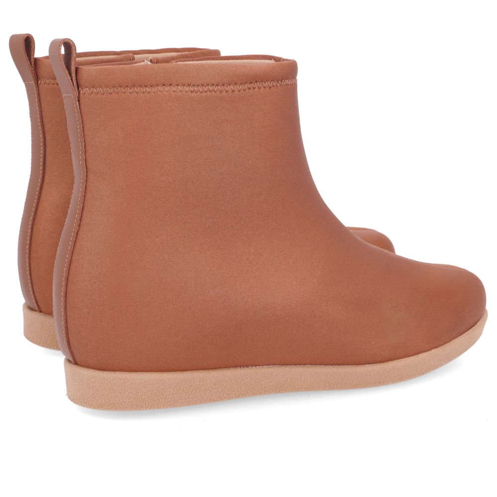 Bota Cano Baixo Marrom Elastano Salto Embutido Marrom 3