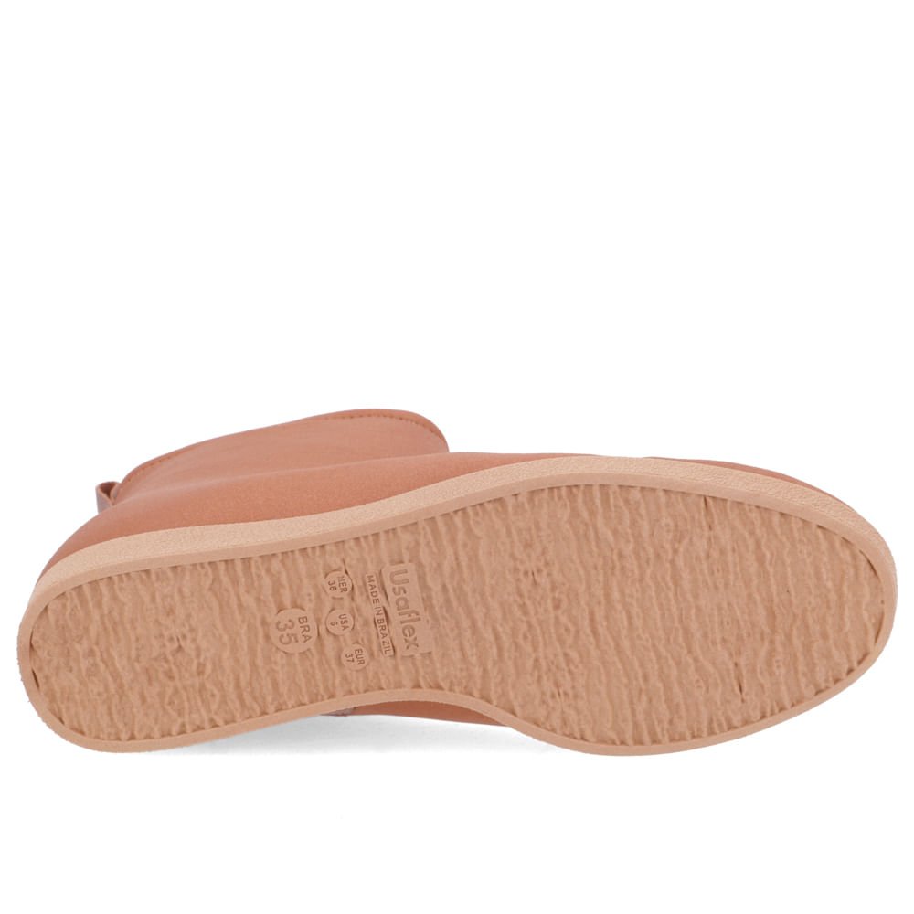 Bota Cano Baixo Marrom Elastano Salto Embutido Marrom 5