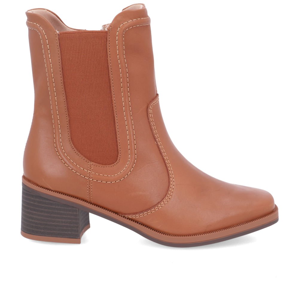 Bota Salto Bloco Marrom Canela Cano Médio Marrom 1