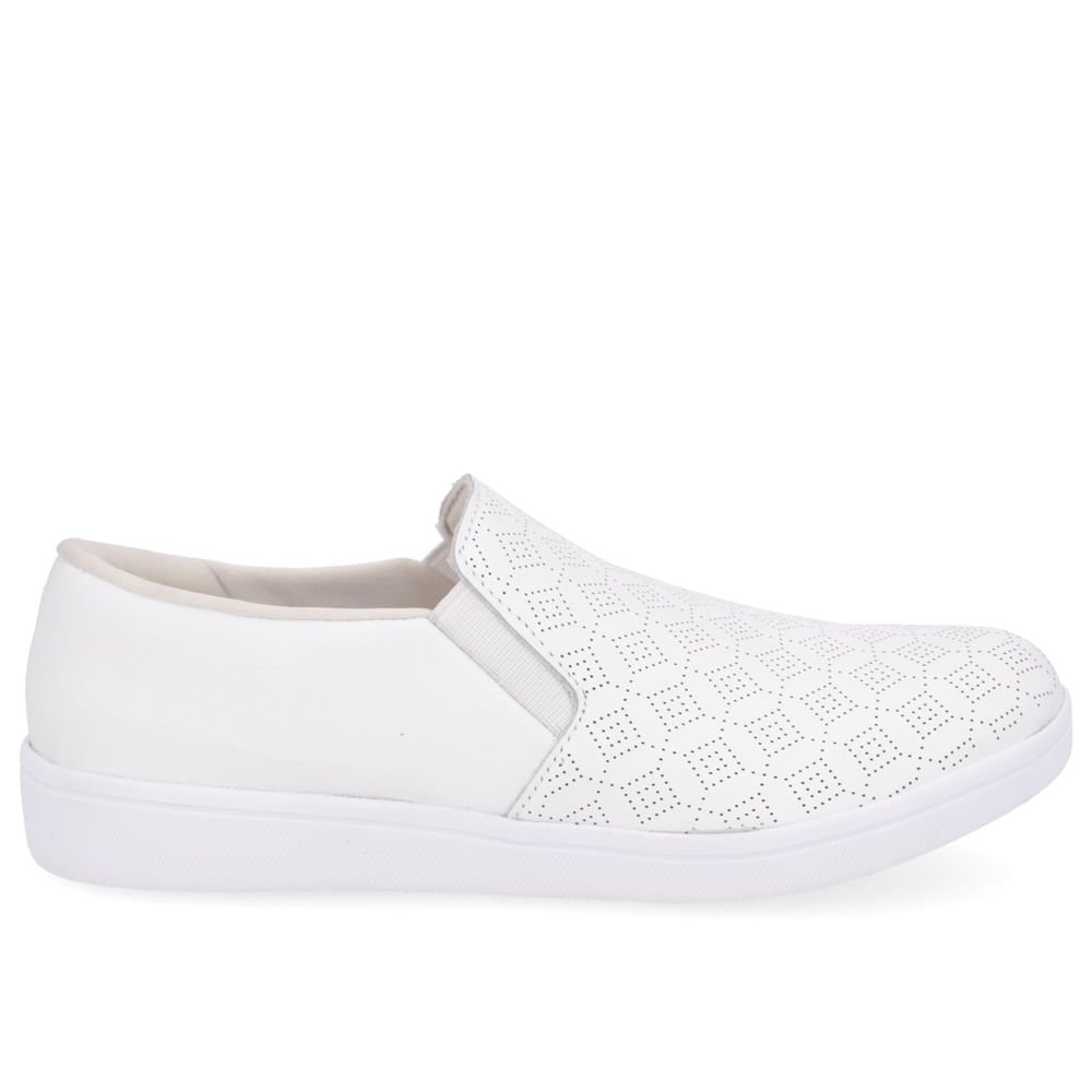 Tênis Branco Couro Slip On Branco 1