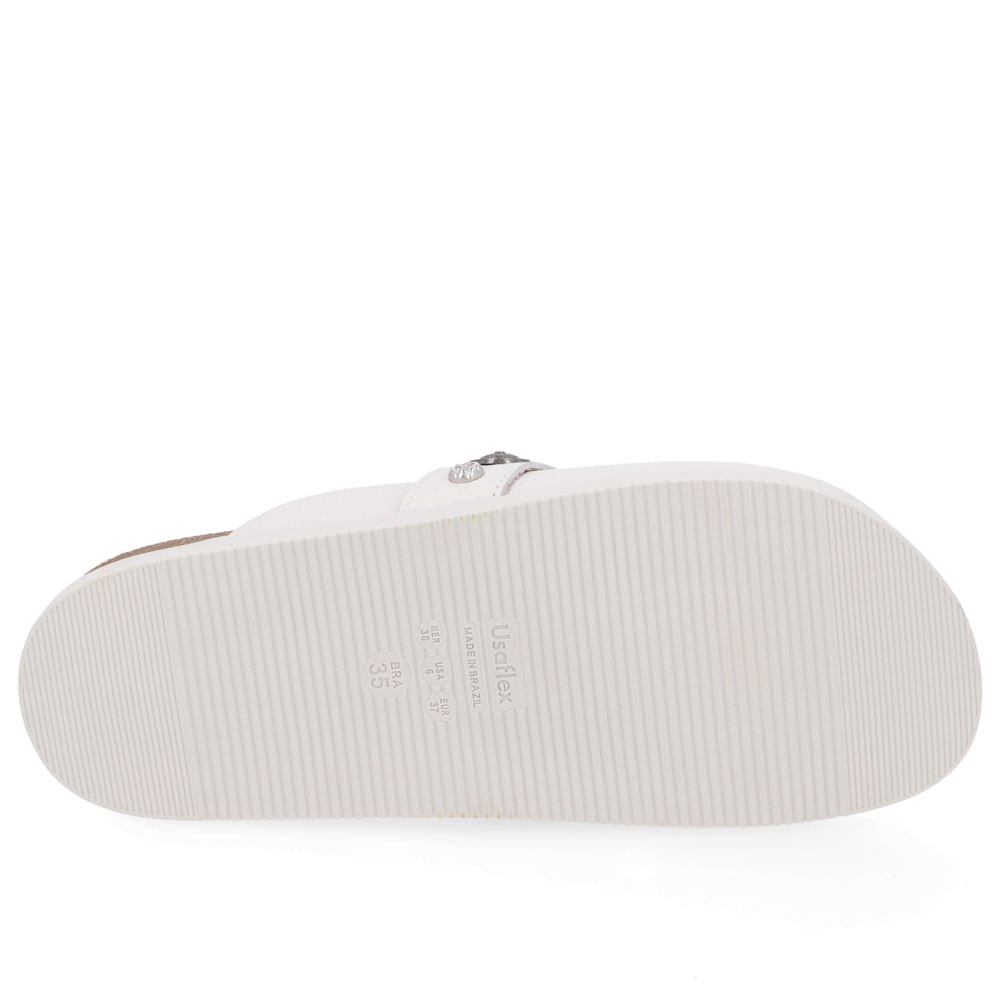 Mule Off White Bico Redondo Enfeites Branco 5