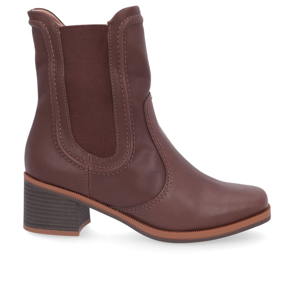 Bota Salto Bloco Marrom Chocolate Cano Médio Marrom 1