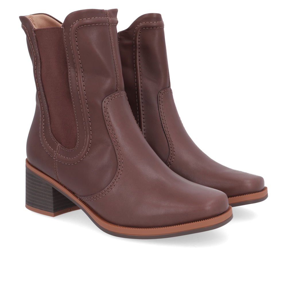 Bota Salto Bloco Marrom Chocolate Cano Médio Marrom 2