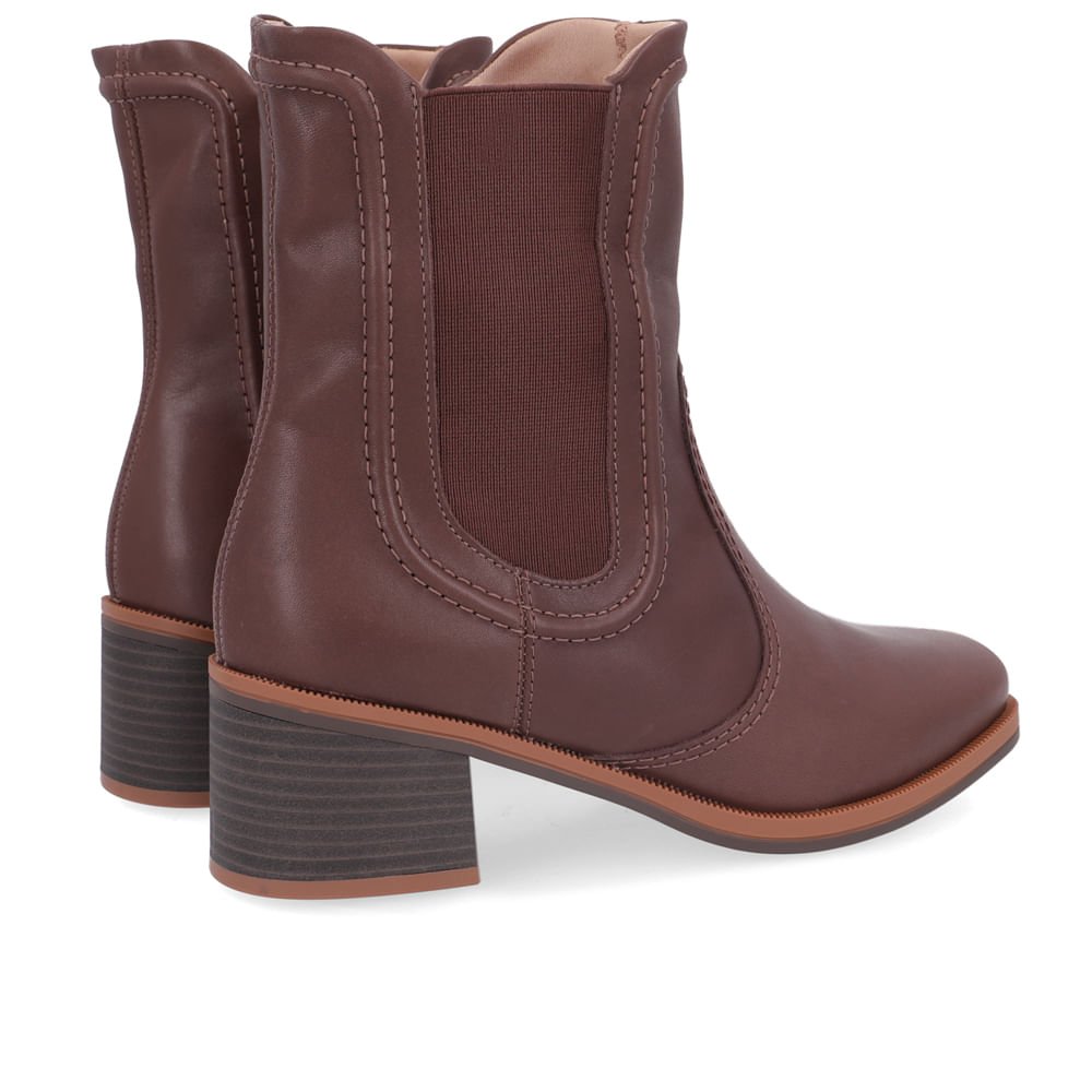 Bota Salto Bloco Marrom Chocolate Cano Médio Marrom 3