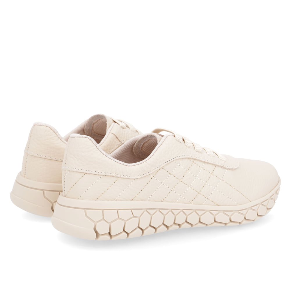 Tênis Bege Couro Detalhe Matelassê Bege 3