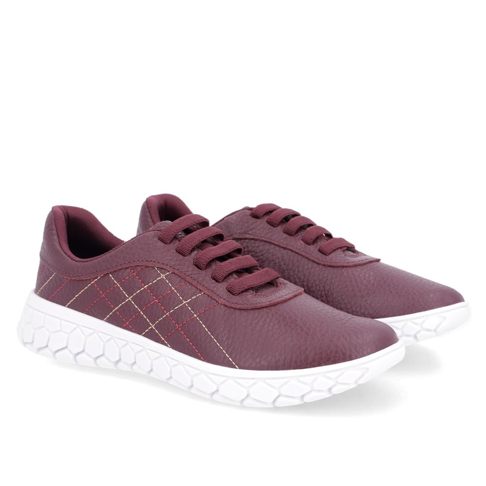 Tênis Roxo Couro Detalhe Matelassê Roxo 2