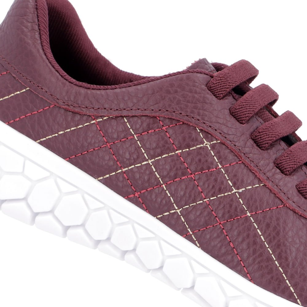 Tênis Roxo Couro Detalhe Matelassê Roxo 4