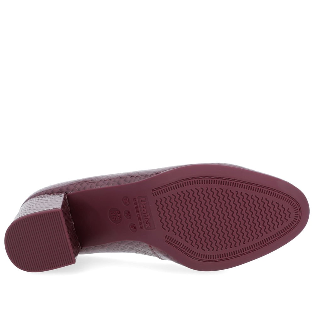 Scarpin Couro Serpente Roxo Salto Bloco Roxo 5