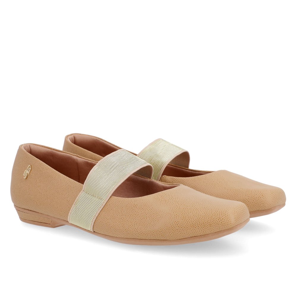 Sapatilha Marrom Couro Detalhe Elástico Marrom 2