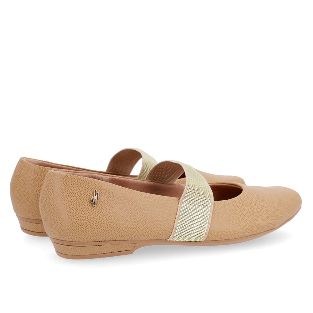 Sapatilha Marrom Couro Detalhe Elástico Marrom 3