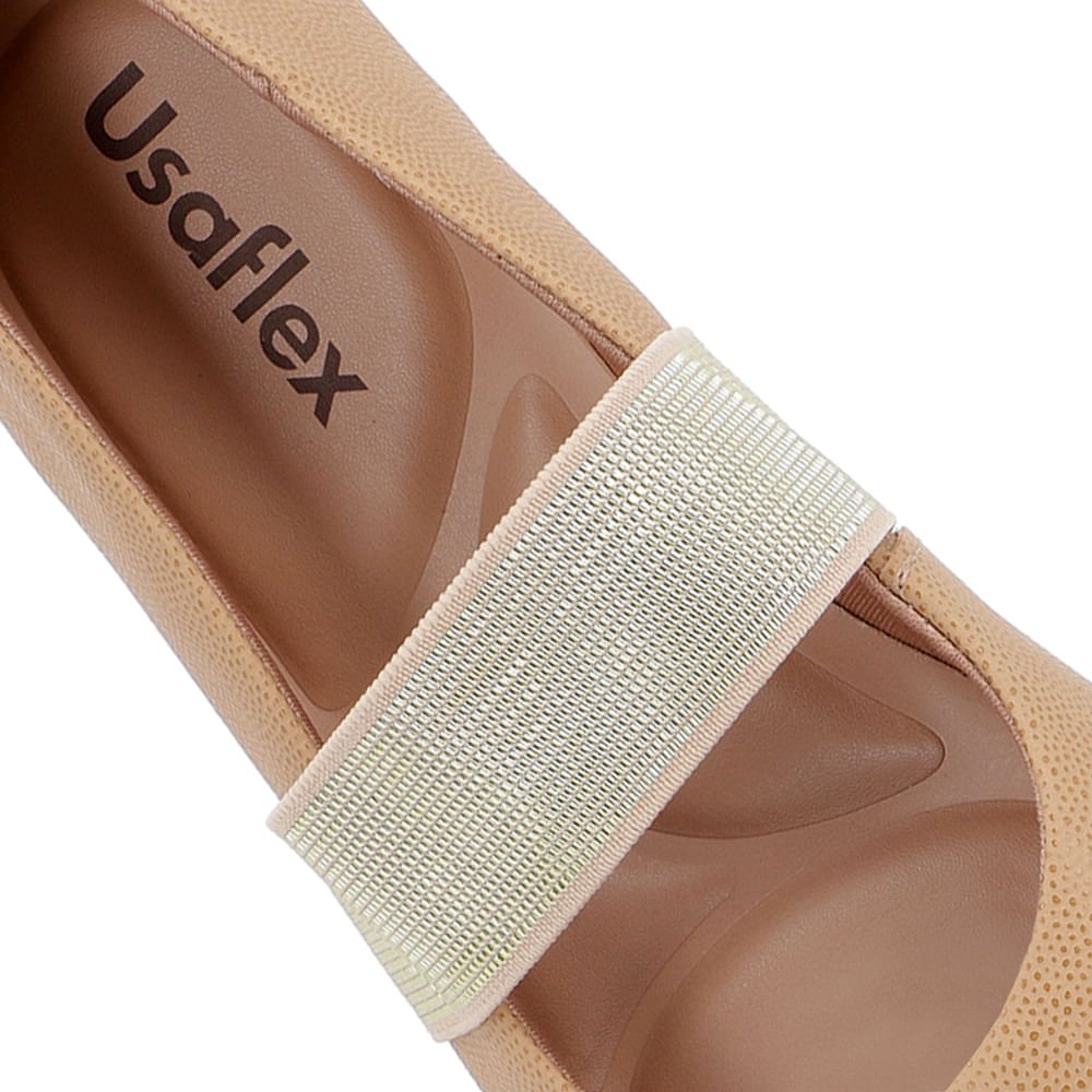 Sapatilha Marrom Couro Detalhe Elástico Marrom 4