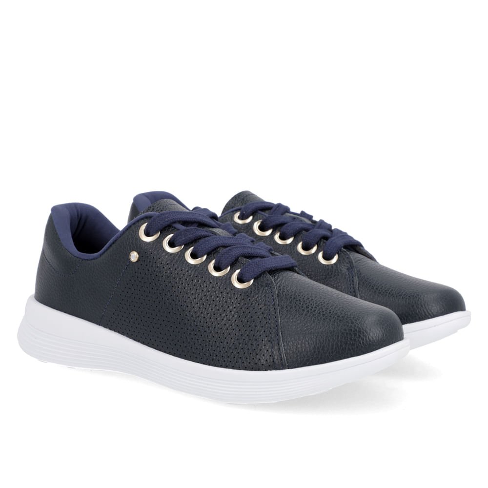 Tênis Azul Couro Cadarço Azul 4