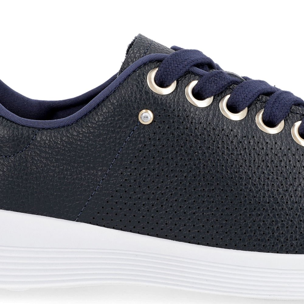 Tênis Azul Couro Cadarço