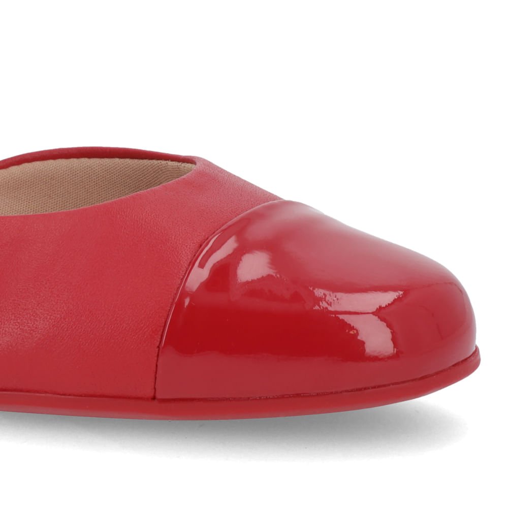 Scarpin Couro Vermelho Salto Bloco Vermelho 4