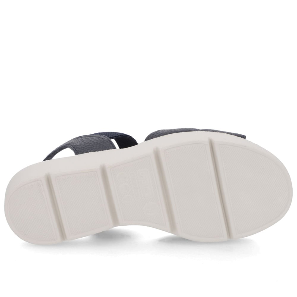 Sandália Salto Plataforma Tira Fofa Couro Azul Azul 5