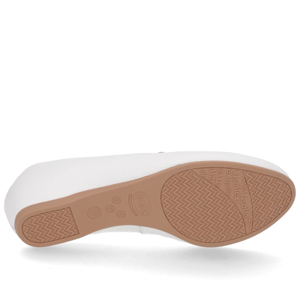 Loafer Branco Couro Salto Embutido Branco 5