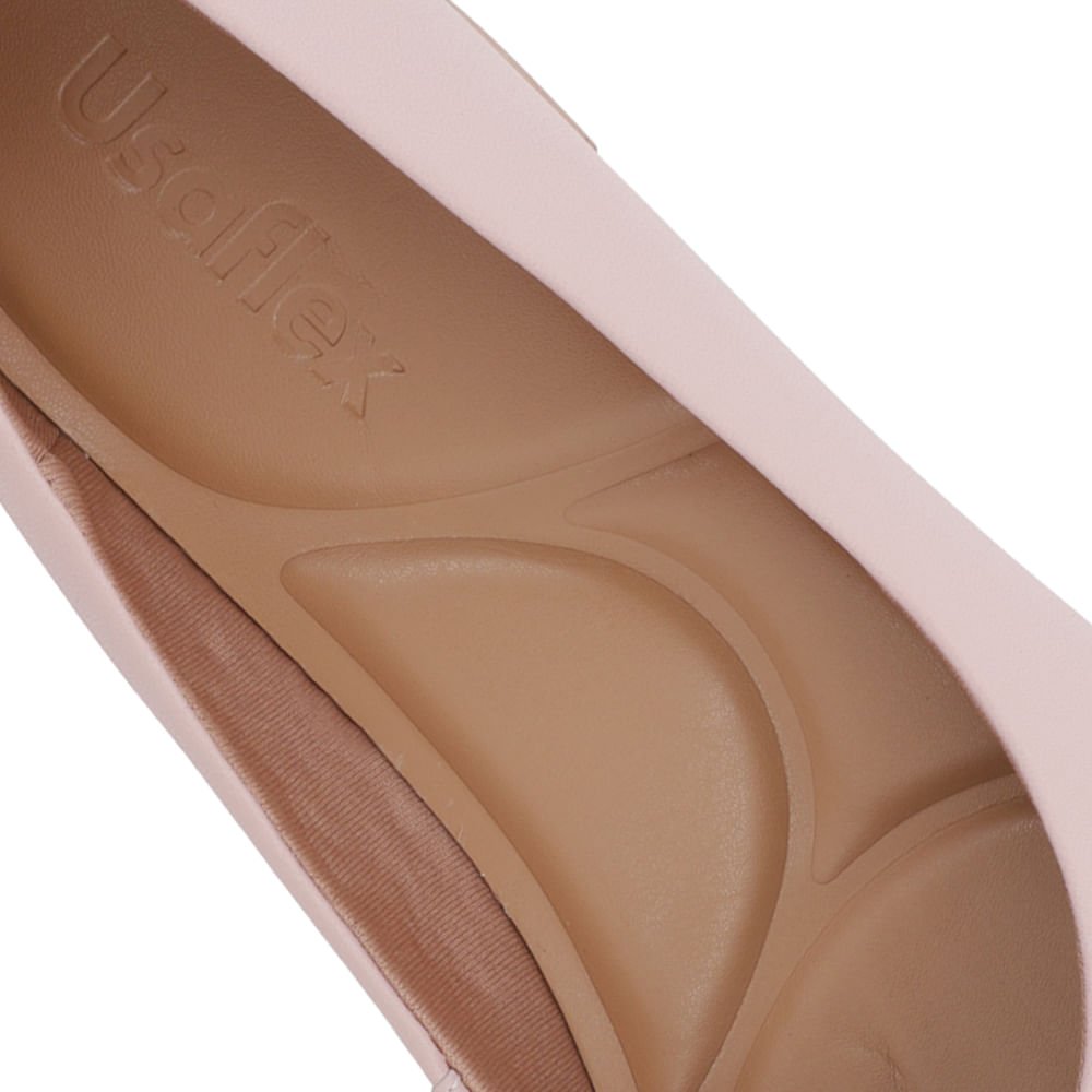 Scarpin Couro Rosa Salto Bloco Bico Redondo Rosa 4