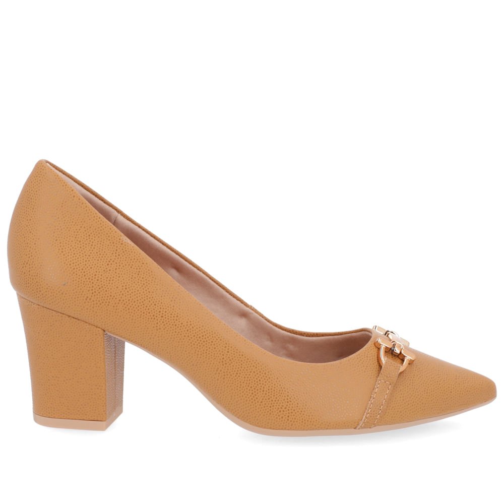 Scarpin Couro Marrom Bico Fino