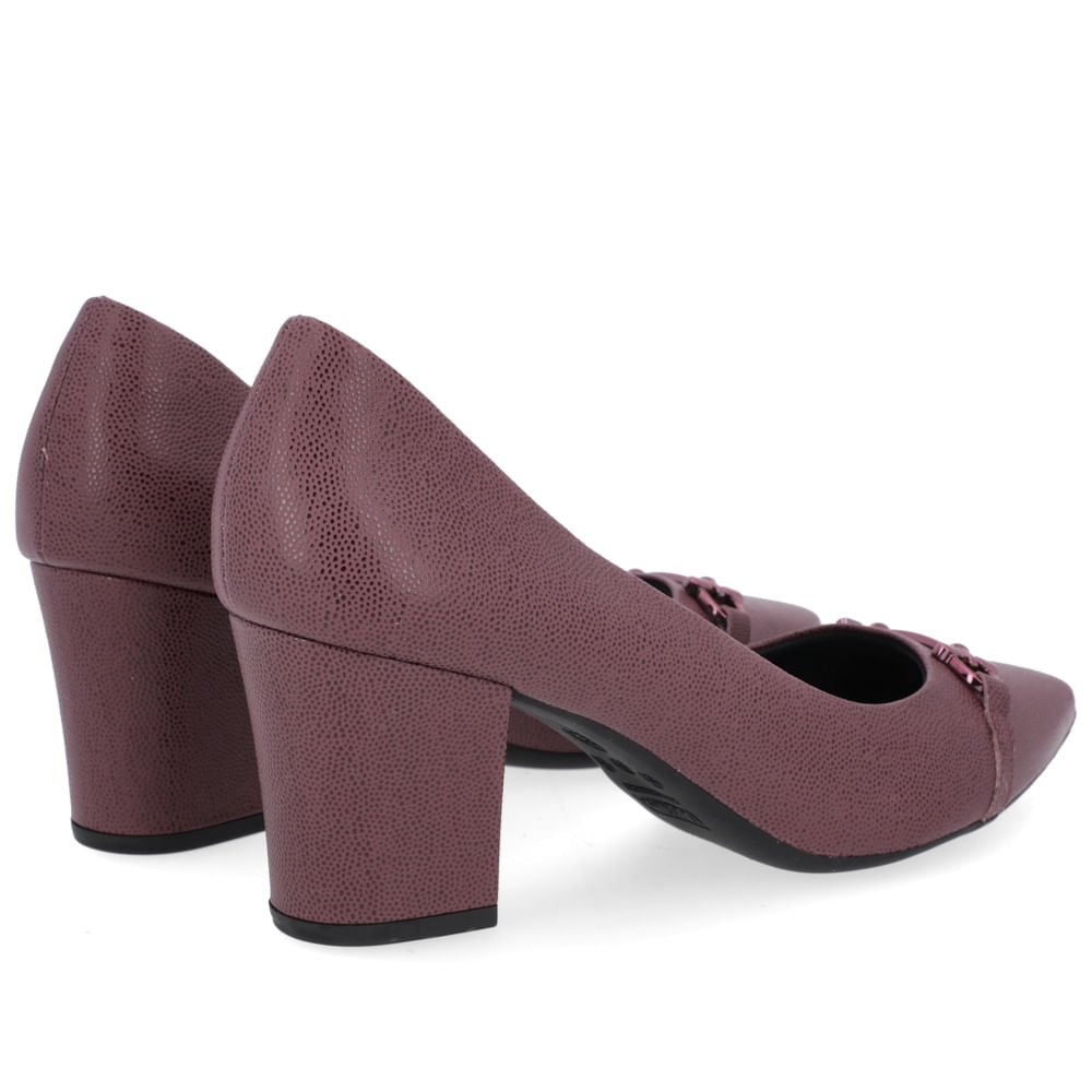 Scarpin Couro Roxo Bico Fino Roxo 3