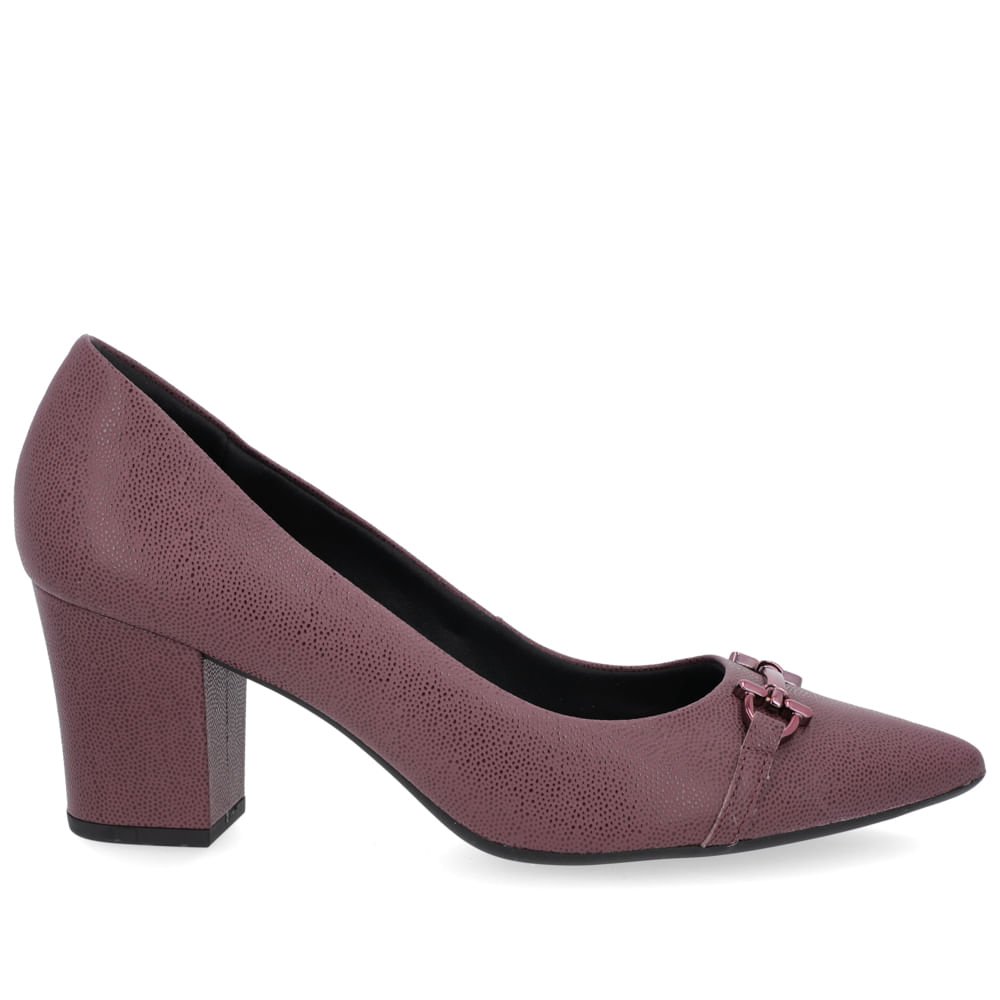 Scarpin Couro Roxo Bico Fino