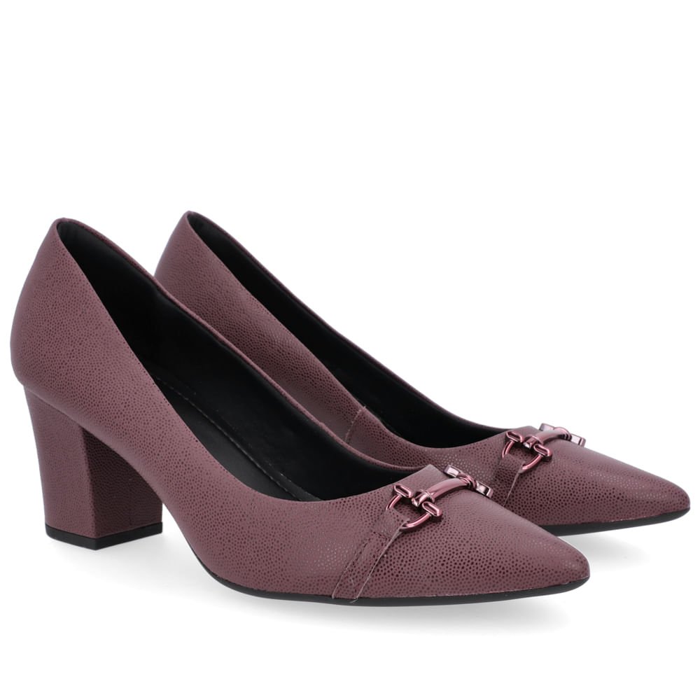 Scarpin Couro Roxo Bico Fino Roxo 2