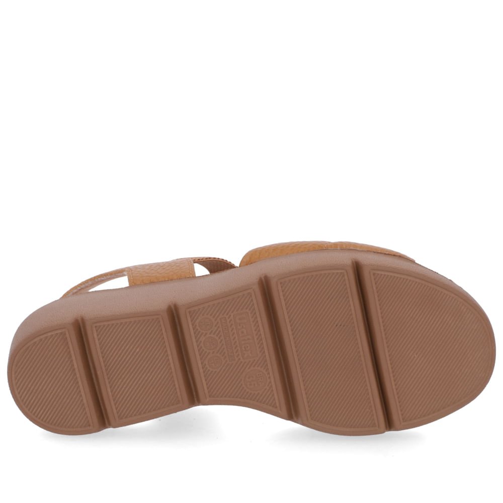 Sandália Salto Plataforma Tira Fofa Couro Marrom Marrom 5