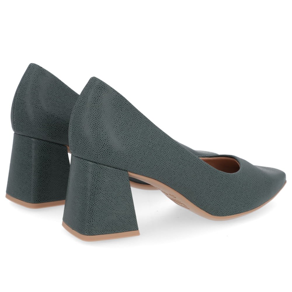 Scarpin Couro Arraia Verde Bico Fino Verde 3