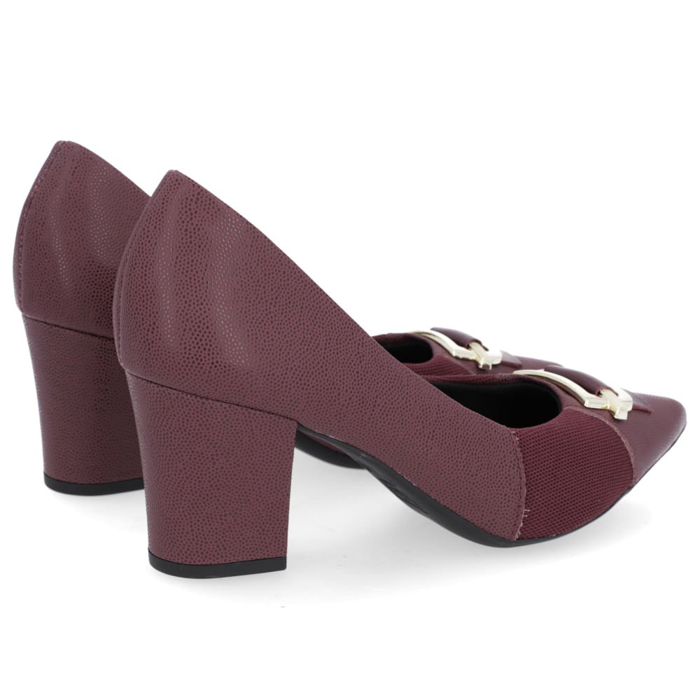 Scarpin Couro Roxo Bico Fino Enfeite Roxo 3