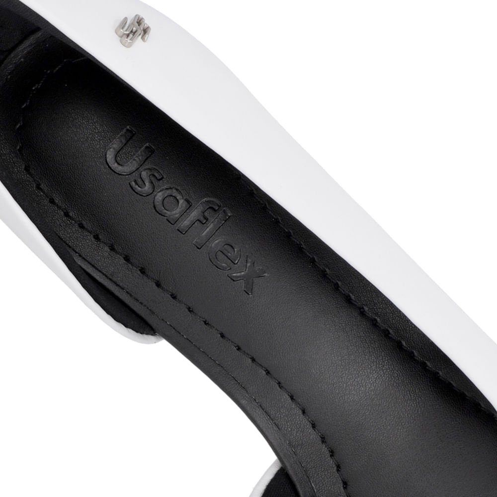 Scarpin Couro Branco Detalhe Costura Branco 4