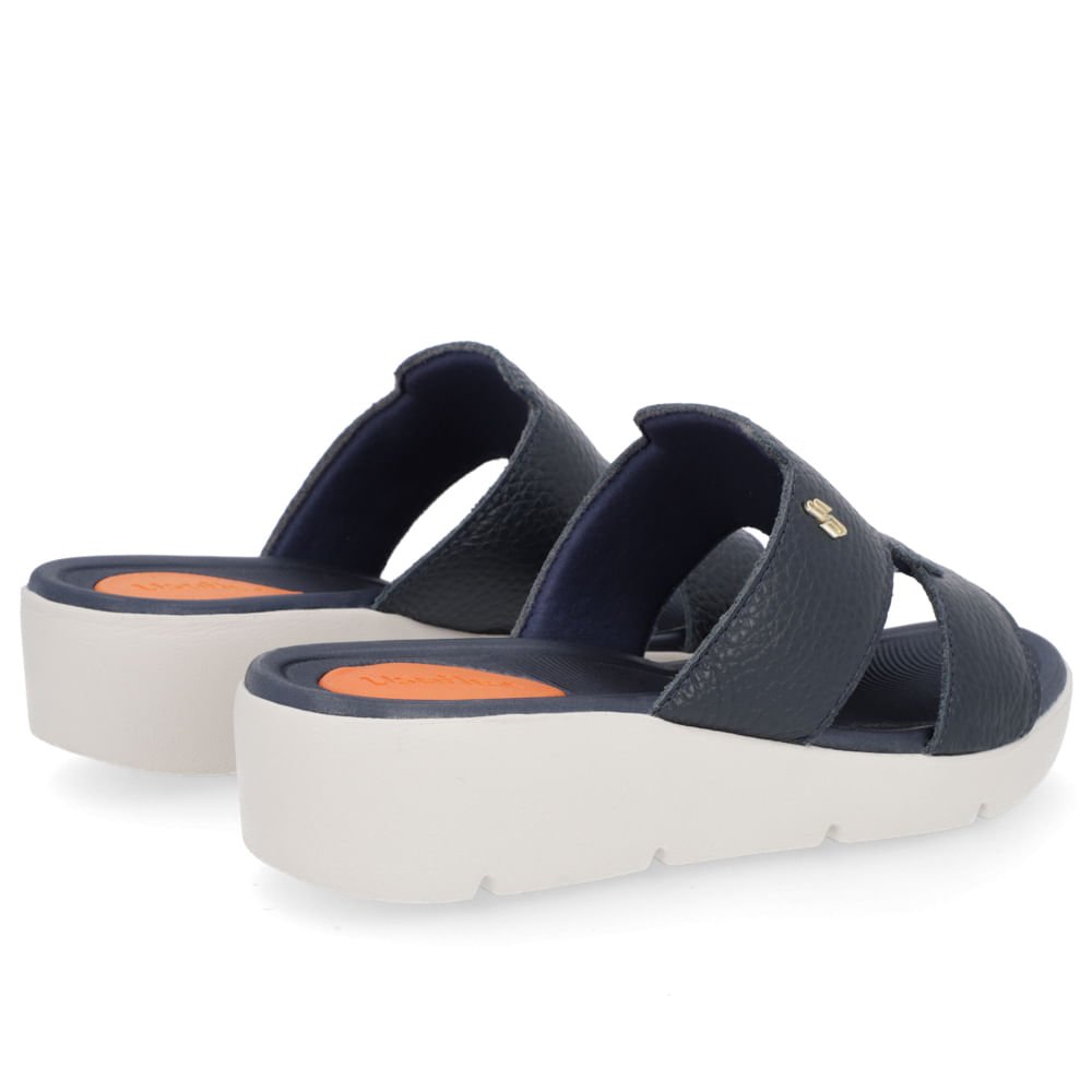 Tamanco Salto Plataforma Couro Azul Azul 3