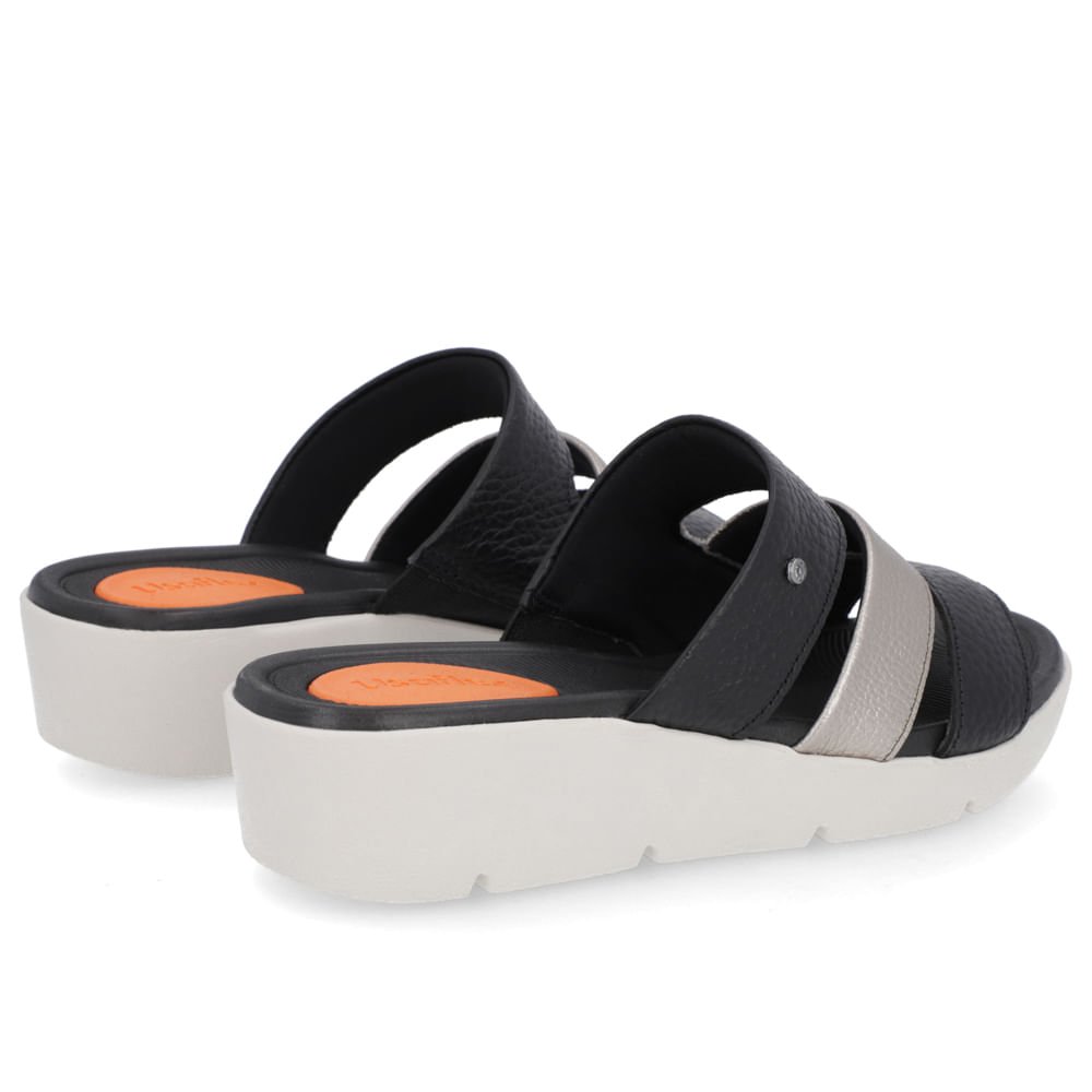 Tamanco Salto Plataforma Couro Preto Tiras Preto 3