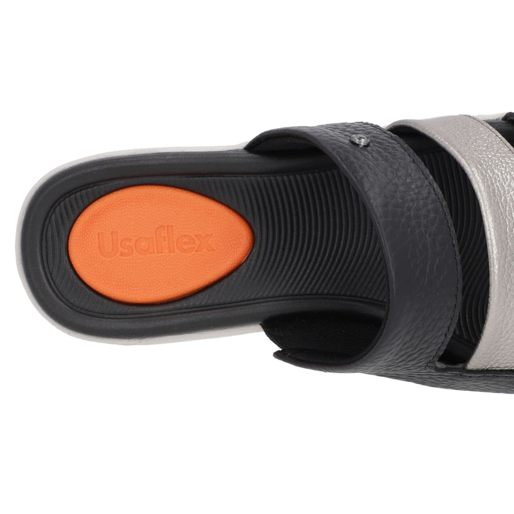 Tamanco Salto Plataforma Couro Preto Tiras Preto 4