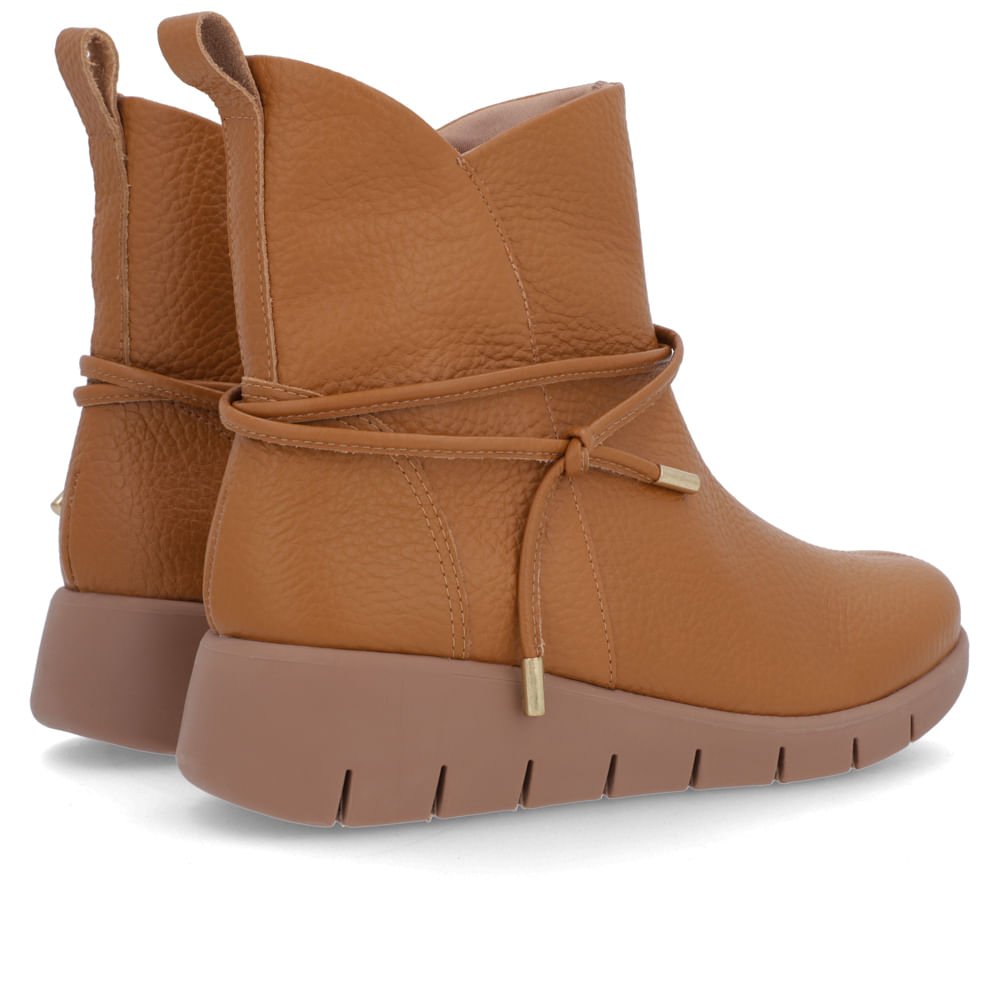 Bota Salto Plataforma Marrom Couro Tira Marrom 3
