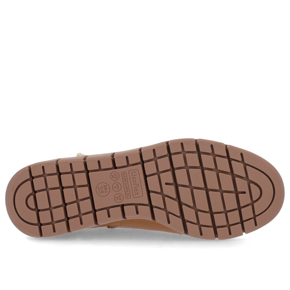 Bota Salto Plataforma Marrom Couro Tira Marrom 4