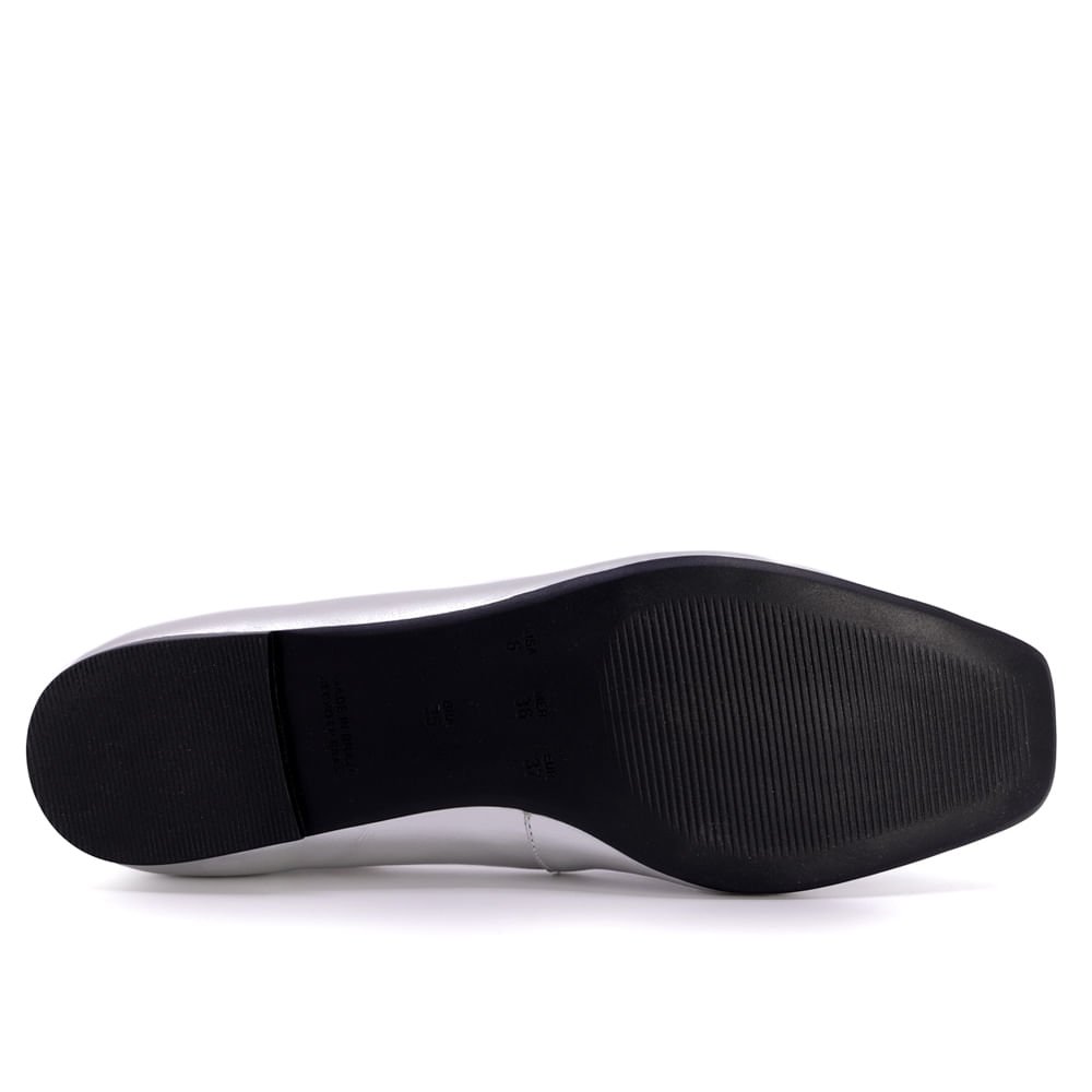 Loafer Metalizado Prata Couro Strass Prata 5