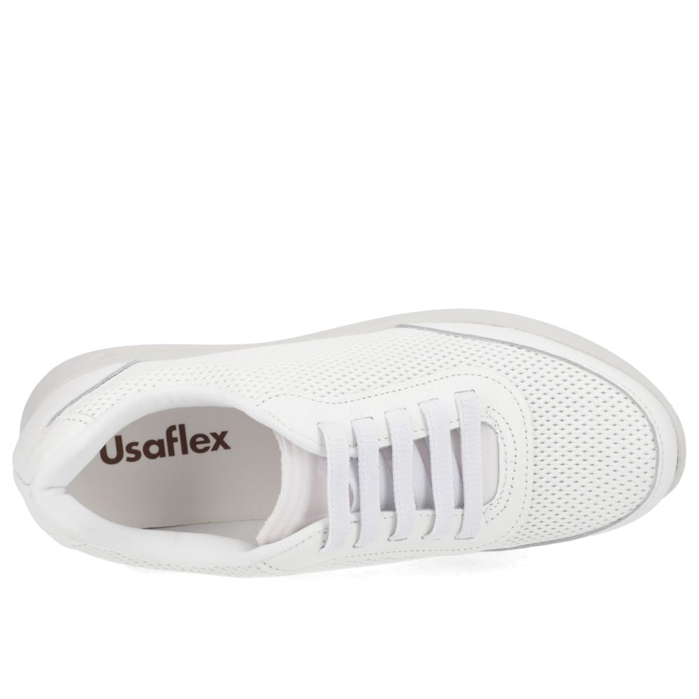Tênis Casual Branco Couro Branco 4