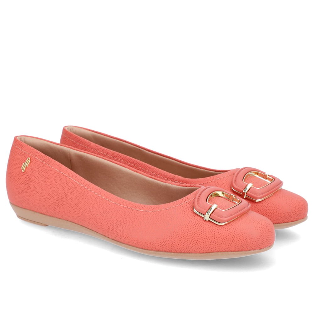 Sapatilha Laranja Couro Enfeite Couro Laranja 2