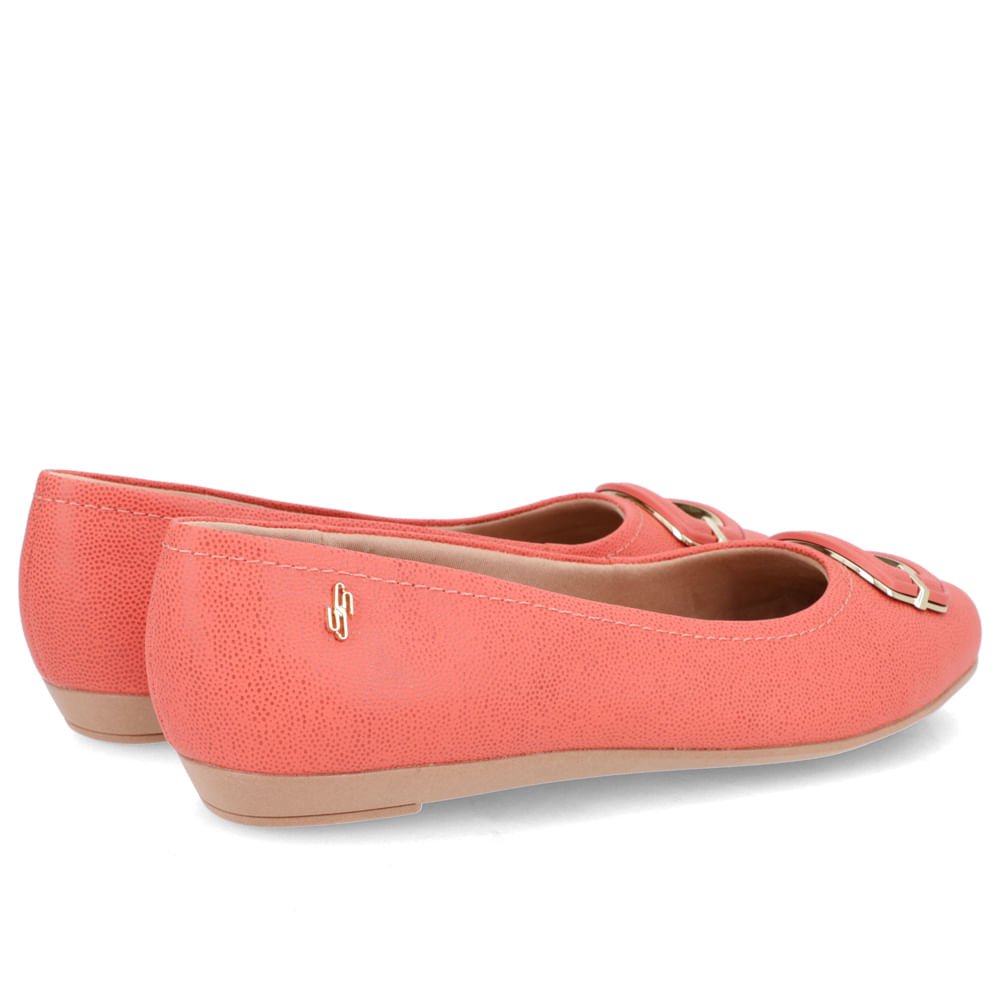 Sapatilha Laranja Couro Enfeite Couro Laranja 3