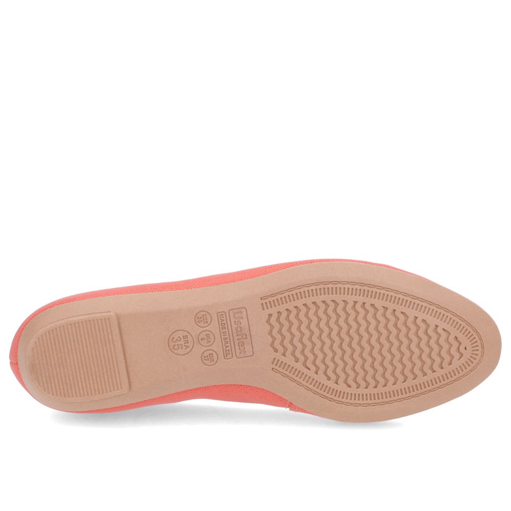 Sapatilha Laranja Couro Enfeite Couro Laranja 5