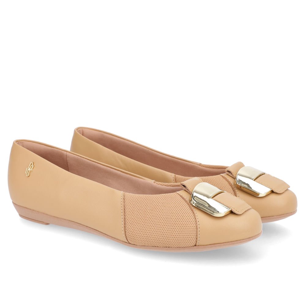 Sapatilha Marrom Couro Enfeite Rasteira Marrom 2