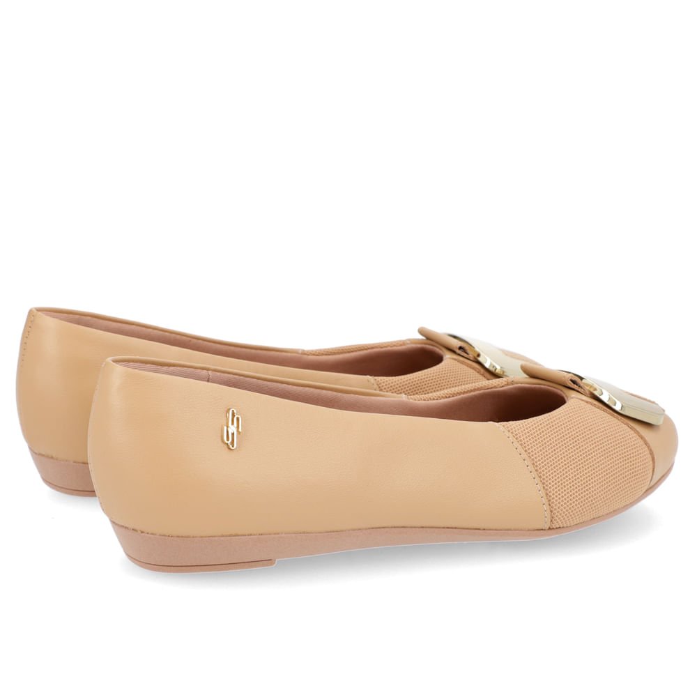 Sapatilha Marrom Couro Enfeite Rasteira Marrom 3